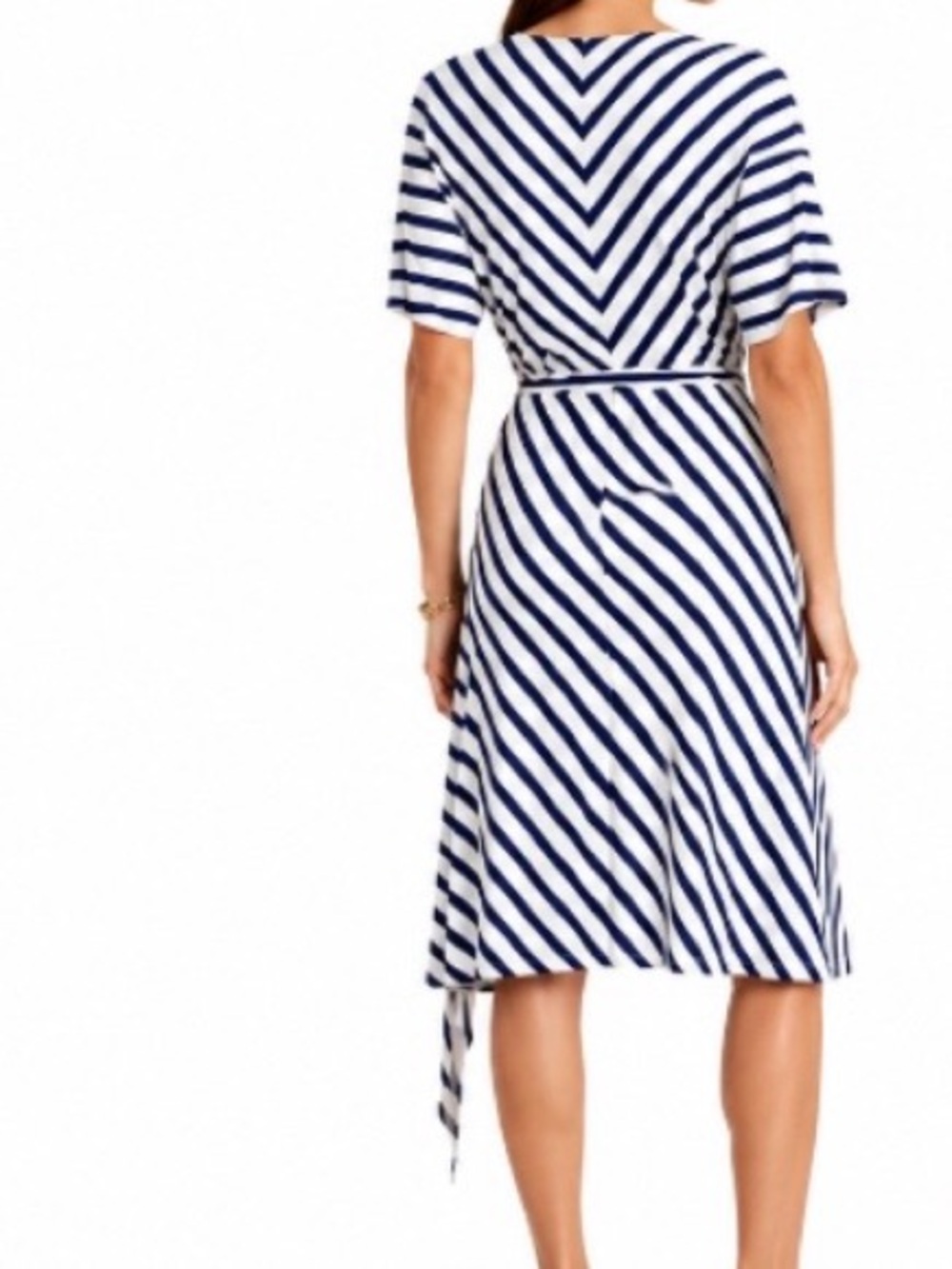 Ralph Lauren Coastal Chic Striped Wrap Wrap Dress Size M - Picture 3 of 6